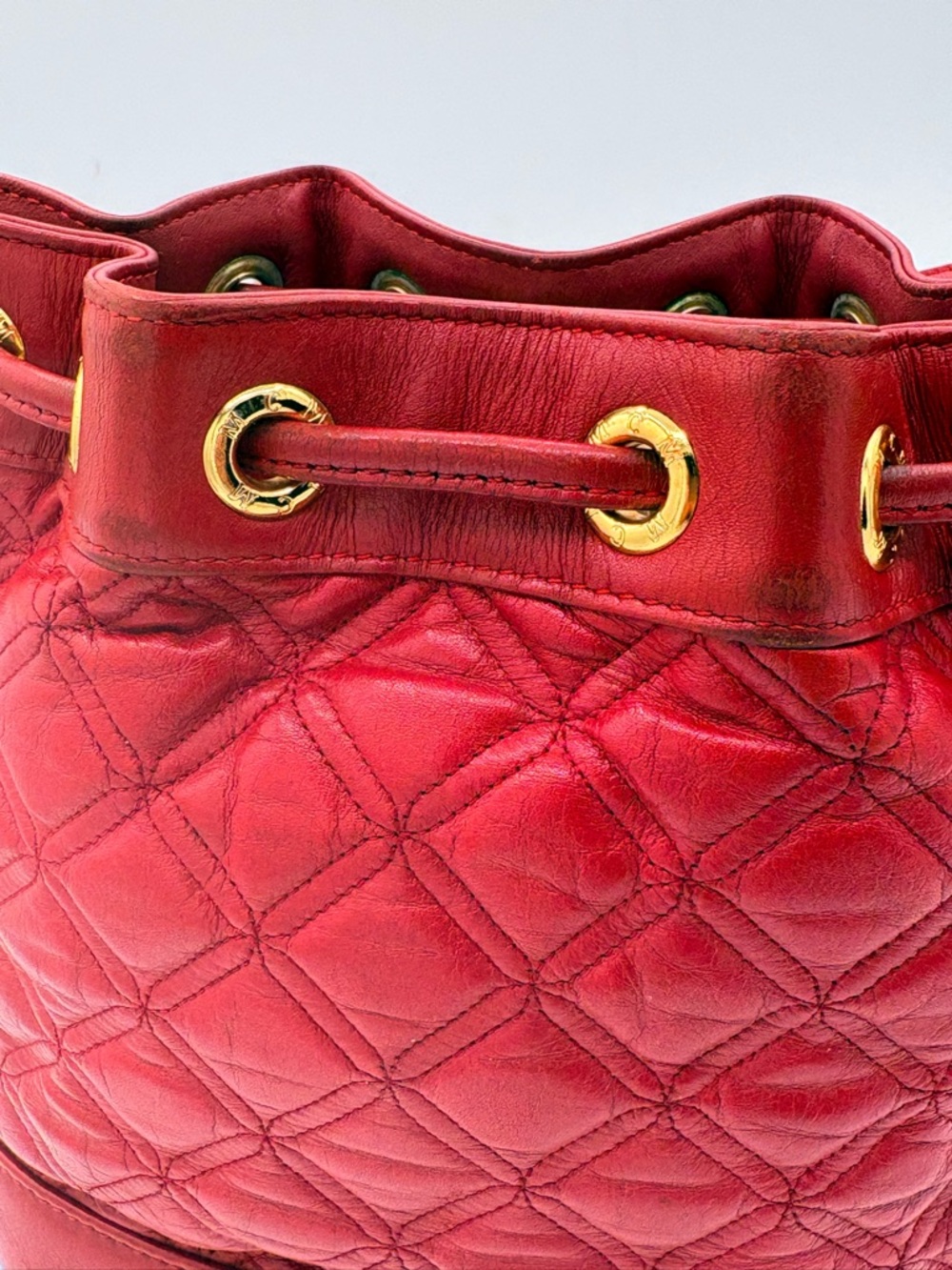 MCM Mini Bucket Leather Bag Studded Crossbody Bag - Picture 12 of 16